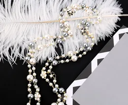 Partihandel - Designer Classic Style Elegant Vackra blommor Pärlor Långkedjan Sweater Statement Halsband för kvinna