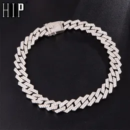 Hip Hop 18MM 18 "-24" Bling Heavy CZ Iced Out Miami Cuban Catena a maglia Collana da uomo in cristallo pieno per uomo Rapper Gioielli