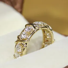 Anelli da donna in argento 925 placcato oro 14k con tanzanite bianca Anelli per coppie in oro giallo con croce eterna Fede nuziale per gioielli da donna TTOH