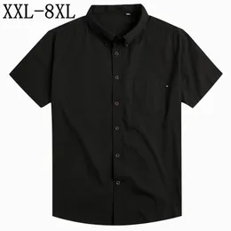 6XL 7XL 8XL 2018 Neue Marke Männer Hemd Lose Kurzarm Oxford Shirts Casual 100% Baumwolle Herren Shirts Chemise Homme