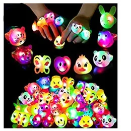 LED Miękki klej Lampa błyskowa Pierścień Luminous Pierścionek Dzieci Cartoon Finger Light LED Flash Ring Party Urodziny Prezenty LED Zabawki