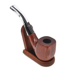 White tail mahogany detachable portable pipe metal plus circle solid wood vintage red sandal pipe