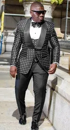 Hot Selling Groomsmen Shawl Lapel Groom Tuxedos One Button Men Suits Wedding/Prom/Dinner Best Man Blazer ( Jacket+Pants+Tie+Vest ) K17