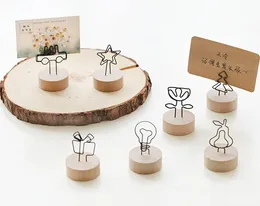 Wood Place Card Holder Stand With Clip Wedding Retro Wooden Photo Clip Table Stand Number Memo Stands Party Table Decoration DBC BH2917