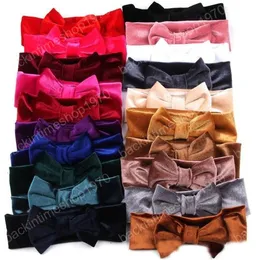 Party 5" Big Smooth Velvet Kids Girl Hair Bow Elastic Headband Fall/Winter Warm Headwrap Birthday Party Accessories