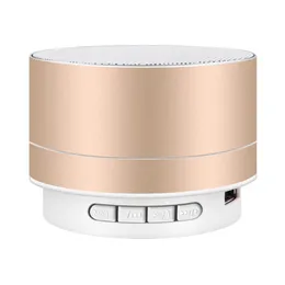 Moda Bluetooth Speaker Metal Wireless Portable Mini com Microfone LED Handfree LED TF Cartão Pequeno Aço A10