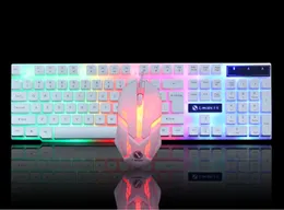 GTX300 Wired Illuminated Keyboard Mouse Set USB Keyboard Mouse Rainbow Suspended Backlit Keyboard Mouse dhl free