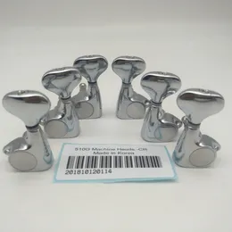 Rare 510G Chrome Guitar Machine Heads Accordatori Tuning Pegs /Set 3L + 3R Made in Korea