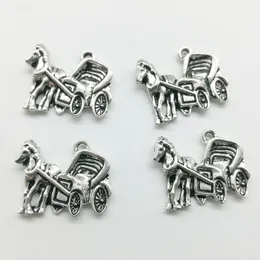 50PC / Lot Carriage Alloy Charms Pendant Retro Smycken DIY Keychain Forntida silverhängen för armband Örhängen Halsband 19 * 22mm
