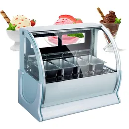 220V Högkvalitativ glass Frys Commercial Freezer Defoging Ice Cream Display Cabinet för Glass Franchise Store