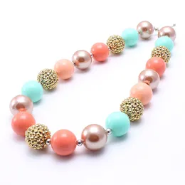 Mint grön färg mode baby kid chunky halsband bästa present nya arriel bubbleGume pärla chunky halsband smycken för baby barn flicka