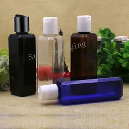 100PCS 100 ml Återvinning Kosmetiska flaskor Chiaki Cover Cleaner, Shampoo Black Tom Fyrkantig Plastbehållare