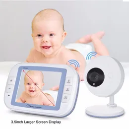 Baby Video Monitor Camara Bebe Monitors 3.5 Inch LCD IR Night Vision Temperature Sensor Lullabies 2 Way cam watching