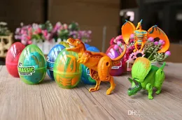 12pcs / lot 공룡 세계 공룡 계란 변형 초박형 재미 있은 부활절 달걀을 돕는 어린이들이 알 수없는 장난감을 탐험하도록 돕습니다.