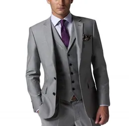 ハンサムな結婚式の新郎タキシード（ジャケット+ベスト+パンツ）男性スーツカスタムメイドの男性のためのフォーマルスーツ