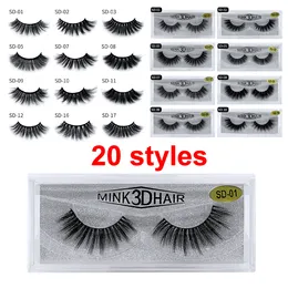 2020 Newest 3D Mink Eyelashes Eye makeup Mink False lashes Soft Natural Thick Fake Eyelashes 3D Eye Lashes Extension Beauty Tools DHL Free