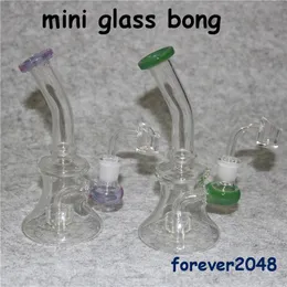 Yeni Mini Yağ DAB Rigs Kabarcık Cam Bong Nargile Su Borusu Ile 4mm Kalın 14mm Erkek Ortak Kuvars Banger