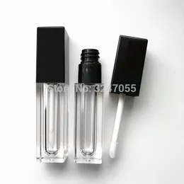 5 ml 50st Clear Square DIY Lip Gloss Tube, Kosmetisk Skönhet Makeup Läppstift behållare, LipGloss Refillerbar flaska