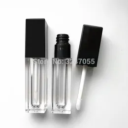 Tubo per lucidalabbra fai da te quadrato trasparente da 5 ml 50 pezzi, contenitore per rossetto per trucco cosmetico di bellezza, bottiglia ricaricabile per lucidalabbra