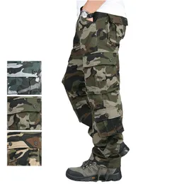 Mäns Camouflage Byxor Höst Vinter Lös Bomull Armé Byxor Casual Hip Hop Cargo Camouflage Pants Män