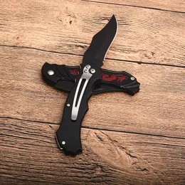 W80 Pocket Folding Kniv 3CR13 Black Drop Point Blade Aluminium + Stålhandtag Utomhus Camping Survival Fold Knives