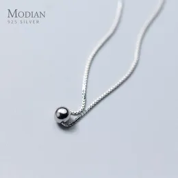 Modjan Modna Trycy Proste Koraliki Naszyjnik Wisiorek Nowa Sprzedaż 100% 925 Sterling Silver Round Jewelry Dla Kobiet Girls Party Prezent