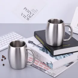 Stainless Steel Beer Mug Coffee Cup Double Wall Portable Water Mug with Handle Traveling Outdoor Camping Travel Coffee Cup DH0361