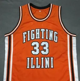 Personalizado Homens Jovens Mulheres Vintage # 33 KENNY BATTLE Fighting Illinois Basketball Jersey Tamanho S-4XL ou personalizado qualquer nome ou número Jersey