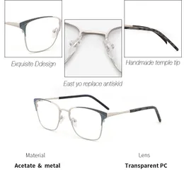 Partihandel-metall 2019 Fashion Women Glasses Frame Shiny Square Clear Lens GL Optical Spectacle Frames#3732