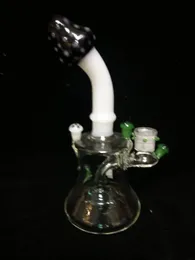 Facebook Hitman Glass Bubbler Banger Hängare med 14mm tjock kvarts Banger Mushroom Trip Oil Rig Dab Rigglas Bong tjockt glas hög kvalitet