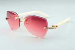 top quality T3524017 trimming cutting lenses XL diamonds sunglasses, natural Aztecs temples glasses, size: 18-135mm