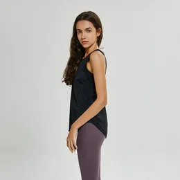 Hurtownia kamizelka do jogi T-Shirt LU-59 jednolite kolory moda damska Outdoor Yoga Tanks sportowe do biegania topy na siłownię ubrania