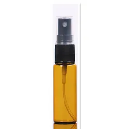 200PCS 15ml Braunglas-Sprühflasche mit schwarz-weißem Feinnebelsprühgerät für ätherische Öle, Aromatherapie-Parfümflasche LX1294