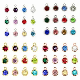 6 opcji! 12 sztuk / partia Kolorowe Kryształ Birthstone Charms DIY Akcesoria Tworzenie Biżuterii Dla Bransoletki Kolczyk Key Chain Naszyjnik