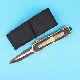 16st / lot DHL Snabb leverans Guldhandtag Auto Tactisk Kniv Dubbelverkan Finkant Blade EDC Pocket Knife Survival Gear Xmas Present