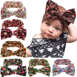Baby blomma slips huvudband elastiska bowknot hårband flickor huvudbonader huvudbonad barn hår tillbehör 6 stil hha569