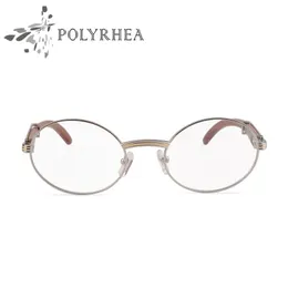 Wholesale-熱い販売ウッド眼鏡アイウェアオリジナルメタルフレームファッション男性メガネフレーム箱とケースが付いている木製の目の眼鏡