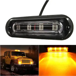 Freeshipping Crek DC 12-24V 4 LED防水車のトラックストロボフラッシュ警告ライトサイドメーカーライト琥珀色