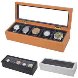 2019 NYHET 5 GRIDS WOOD WATCH CASE Box Hölje i timmars mantel i timmar Box Watch