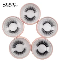 SHIDISHANGPIN 10-15mm 3D Mink Lashes Fluffy Full Strip Lashes 3D Mink Eyelashes Natural Long Party Makeup Eyelash Extensions Mink Lashes