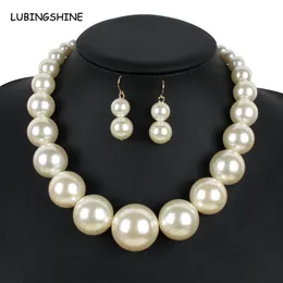 Trendy große simulierte Perlenkette Schmuck Sets für Frauen 2017 Neue Marke Mode Afrikanische Perlen Indien Jewelry Sets Jjal T204