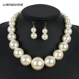 Trendy Big Simulierte Perlenkette Schmuck-Sets Für Frauen 2017 Neue Marke Mode Afrikanische Perlen Indien Schmuck Sets JJAL T204