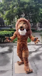 Halloween muscle strong lion Mascot Costume Cartoon Lion king Anime theme character Christmas Carnival Party Fancy Costumes Adult Outfit