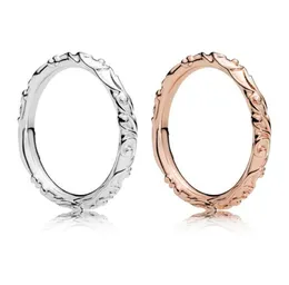 Pierścienie Prawdziwe 925 Sterling Silver Rose Gold Diamond Pierścionek Z Logo Oryginalny Box Fit Pan Wedding Engagement Jewelry Dla Kobiet W202