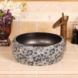 China Artistic Handmade Porzellan Art Lavobo Round Countertop Shampoo-Waschbecken