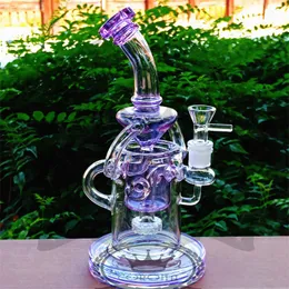 9 polegadas de vidro Bong Hookah Dab Rig Tubo de água de vidro Reciclador de óleo com tigela Quartz Banger