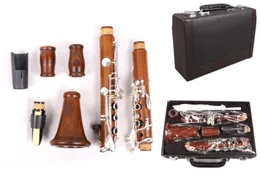 Nowy profesjonalny klarnet Rosewood klarnet posrebrzany Klucz BB Klucz 17 Klucz Clarine Case # 7