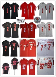 NCAA Ohio State Jersey 1 Justin Fields JK Dobbins 15 Elliott Dwayne Haskins Jr. 97 Nick Bosa 150th Patch Football Jerseys