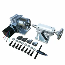 A Axis Rotary Axis Extend Axis The 4th Axis With 80mm 4-Jaw Chuck For Wood Metal CNC Router Milling Machine CNC 3040 6040 6090