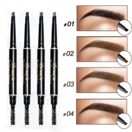 Natural Long Lasting Paint Eyebrow Pencil with Brow Brush Waterproof Black Brown Automatic Makeup Cosmetic Tool